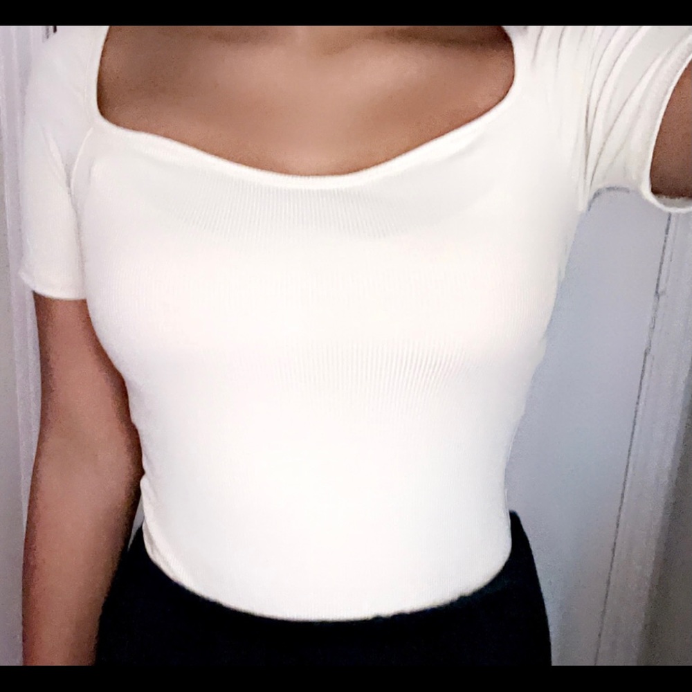 Square V-neck Full length top